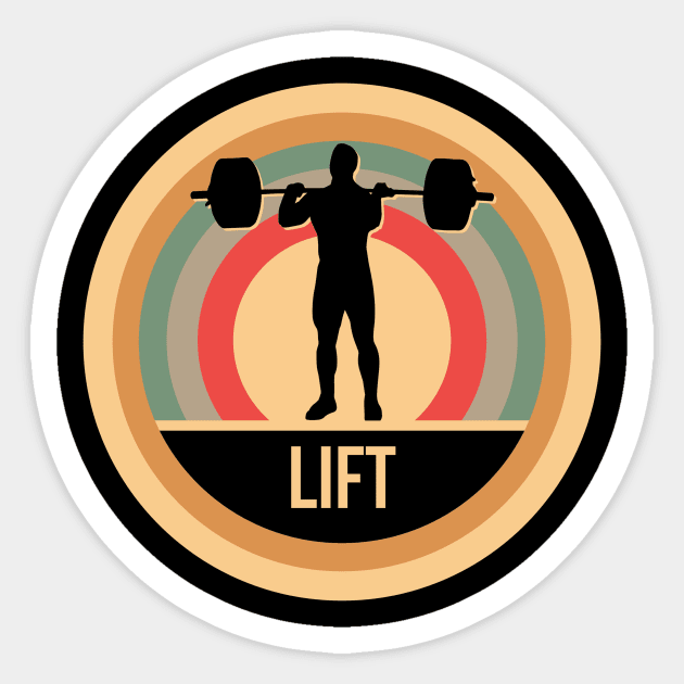 Retro Vintage Weight Lifting Gift For Weightlifters Sticker by OceanRadar